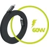 Mobile Origin Magnetinis plokščias patentuotas originalus USB-C į USB-C kabelis, 1 m, juodas