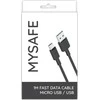 MYSAFE NB CABLE P156 MICRO USB 1M Juodas
