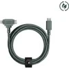 Native Union Belt Cable Duo - kabelis USB-C - USB-C / lightning, 1,5 m (slate žalias)