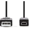 Nedis Kabelis USB2.0 A kištukas - mini USB B kištukas 2.0m juodas