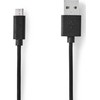 Nedis USB kabelis USB-A – micro-B 2 m juodas (CCGL60500BK20)
