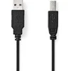 Nedis 2m USB 2.0 kabelis, juodas [A tipo kištukas -> B tipo kištukas]