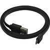 Neutralle USB laidas (2.0), USB A (M) apverčiamas - microUSB apverčiamas (M), 0,3m, plokščias, juoda, dvipusis