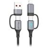 Orno USB-A/C - USB-C/Lightning kabelis Miccell VQ-D145, 240W, 1m, juodas