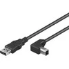 PREMIUMCORD USB 2.0 A-B jungiamasis laidas 0,5 m - sulenkta B jungtis 90°