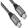 PREMIUMCORD kabelis USB-C M/M, 100W 20V/5A 480Mbps medvilnės pynė, 1m