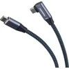 PREMIUMCORD Lenktas USB-C laidas (USB 3.2 Gen 2, 3A, 60W, 20Gbit/s), aliuminio jungčių dangteliai, 2m