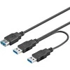 USB kabelis PremiumCord USB-A - 2x USB-A Juodas (ku3y02)