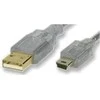 USB kabelis PremiumCord USB-A - miniUSB 3 m permatomas (ku2m3a)