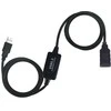USB kabelis PremiumCord USB-A - USB-A 10 m Juodas (ku2rep10)