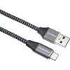 USB kabelis PremiumCord USB-A - USB-C 0,5 m juodas pilkas (ku31cs05)