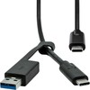 USB kabelis ProXtend USB-A + USB-C - USB-C 1 m juodas (USBCWA-001)