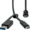 USB kabelis ProXtend USB-A + USB-C - USB-C 1 m juodas (USBCWA-001)