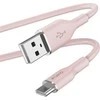 PURO ICON minkštas kabelis – USB-A iki USB-C 1,5 m kabelis (dulkėtas rožinis)