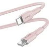 PURO ICON minkštas laidas – USB-C ir USB-C 1,5 m kabelis (dulkėtas rožinis)