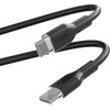 PURO ICON minkštas kabelis – USB-C ir USB-C kabelis 1,5 m (juodas)