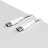 PURO audinys – tvirtas, pintas USB-C į USB-C laidas, 1,2 m (baltas)