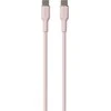 PURO ICON Soft Cable - Kabelis USB-C do USB-C 1.5 m Dusty Rožinė