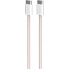 Kabelis Puro braided USB-C / USB-C 60 W, 1,5 m, rožinis