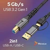 USB laidas Reagle USB laidas spausdintuvui, skaitytuvui, diskams 2 viename USB-A - USB-B HP CANON USB-C 3.0 50 cm REAGLE