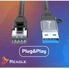 Kabelis USB Reagle USB-A + USB-C - RJ-45 3 m Juodai-pilka