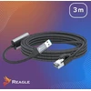 Kabelis USB Reagle USB-A + USB-C - RJ-45 3 m Juodai-pilka