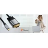 Kabelis USB Reagle USB-C - D-Sub (VGA) 1.8 m Juodas