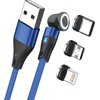 Kabelis USB Realpower USB-A - USB-C + microUSB + Lightning 2 m Mėlyna (439646)