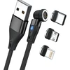 Kabelis USB Realpower USB-A - USB-C + microUSB + Lightning 2 m Juodas (439643)
