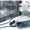 USB kabelis Realpower USB-A - USB-C + microUSB + Lightning 1 m Mėlyna (439638)