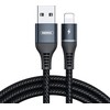 USB laidas Lightning Remax Colorful Light, 2.4A, 1m (juodas)
