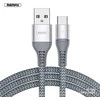 USB-C Remax Colorful Light laidas, 1 m, 2.4 A (juodas)
