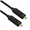 USB laidas Roline 3.2 Gen 2, AOC, C-C, M/M, 10 Gbit/s, 4K 60 Hz, PD (Power Delivery) 60 W, juodas, 15 m