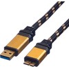 USB kabelis Roline USB-A - mikro B 0,8 m juodojo aukso (JAB 1944110)