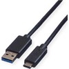 USB kabelis Roline USB-A - USB-C 0,5 m juodas (11.44.9010)