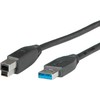 ROLINE USB 3.0 kabelis, A tipo M - B tipo M 0,8 m, 0,8 m, USB A, USB B, USB 3.2 Gen 1 (3.1 Gen 1), kištukas/kištukas, juodas