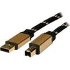 Kabelis USB Roline USB-A - USB-B 4.5 m Juodas Auksinis (JAB-1127658)
