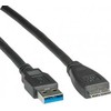 Kabelis USB Roline USB-A - micro-B 0.8 m Juodas (11.02.8872)