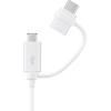 EP-DG930DWE Samsung Combo microUSB duomenų kabelis with USB-C Reduction 1.5m baltos spalvos (Bulk)