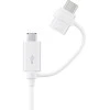 EP-DG930DWE Samsung Combo microUSB duomenų kabelis with USB-C Reduction 1.5m baltos spalvos (Bulk)