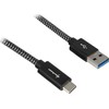 USB kabelis Sharkoon USB-A - USB-C 0,5 m Juodas (404495102703)