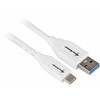 USB laidas Sharkoon USB-A - USB-C 1 m Balta (4044951021161)