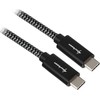 Sharkoon USB 3.2 Gen 2 Kabelis, USB-C Stecker > USB-C Stecker (juodas/grau, 0,5 Meter, gesleevt)