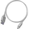 USB laidas SilverStone USB-A - USB-C 0,5 m Sidabrinis (52034)