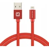 Swissten Textile Fast Charge 3A Lightning Data ir įkrovimo kabelis 2m