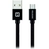 Kabelis / paskendimas USB / Micro USB 1,2 M Swissten - juoda