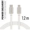 „Swissten Textile“ universalus greitas įkrovimas 3.1 USB-C su „Lightning Data“ ir 1,2 m įkrovimo laidas