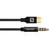 Swissten Kabelis USB Sourcing USB-C - mini Jack 3.5 mm 1.5 m Juodas (73501303)