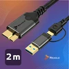 USB laidas StarTech USB-A į MICRO USB-B greitas duomenų perdavimas iš disko 10Gbps 2W1 USB-C 2M REAGLE