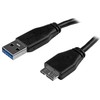 Kabelis USB StarTech USB-A - micro-B 0,5 m Juodas (USB3AUB50CMS)